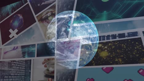 animación de globos y iconos en varios videos diferentes