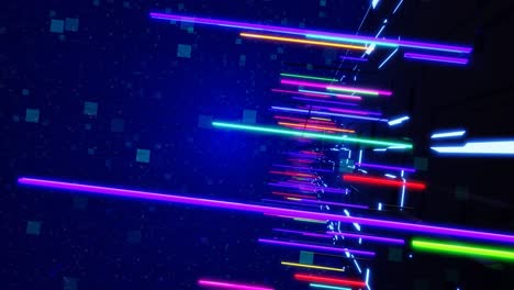 sci fi technology futuristic concept. blue dark sci fi background fly in tech digital space in cosmos with neon light. hi-tech information flow in blockchain or bigdata. 3d looped bg motion design.