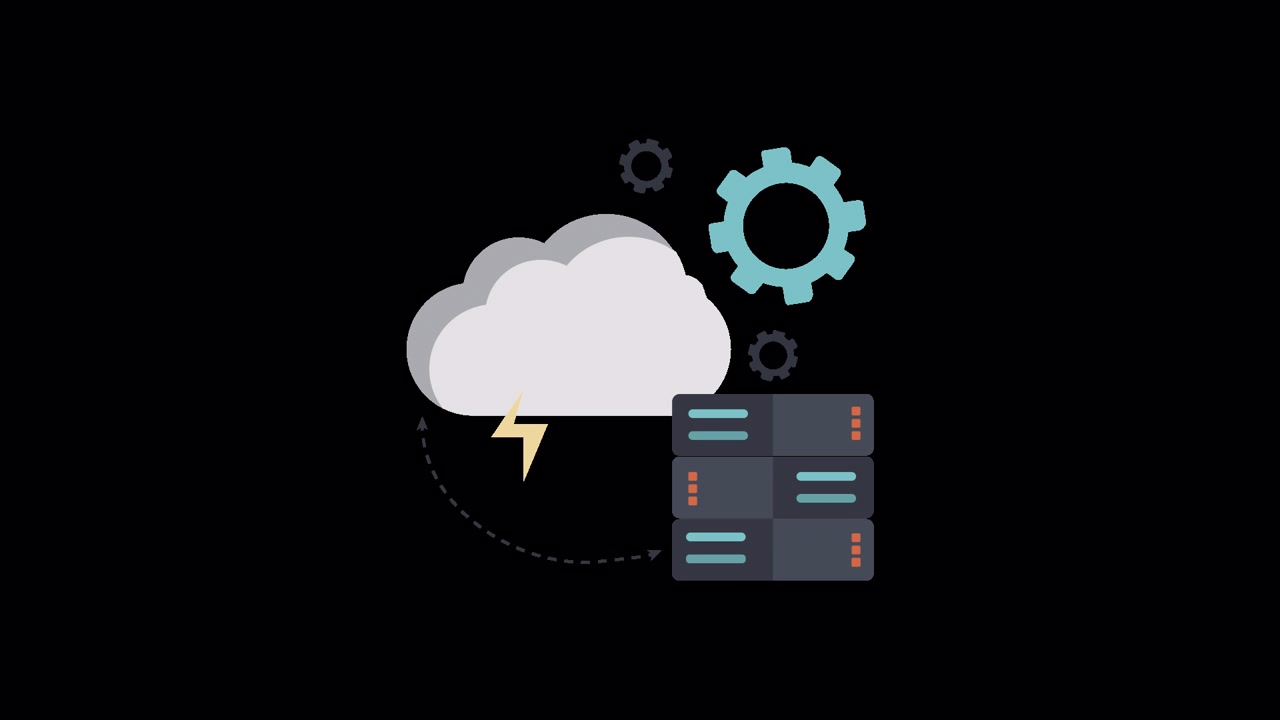 Animated Cloud Computing Infrastructure with Servers and Data Transfer