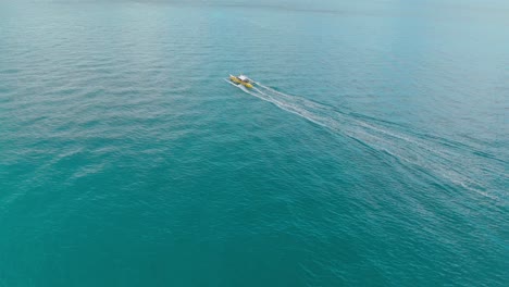 Drone-Footage-of-Pump-Boat-in-Surigao-Del-Norte,-Philippines