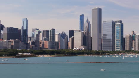 chicago skyline and lakefront view
