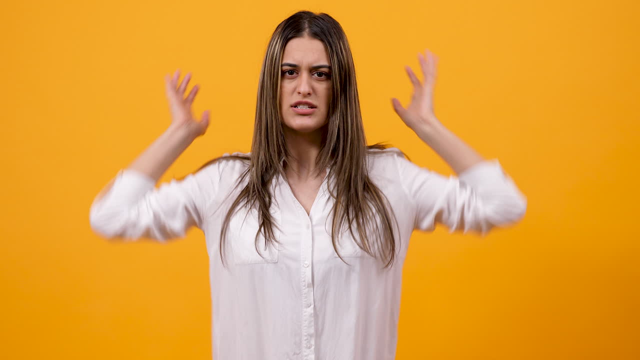 A woman expressing stress and anxiety