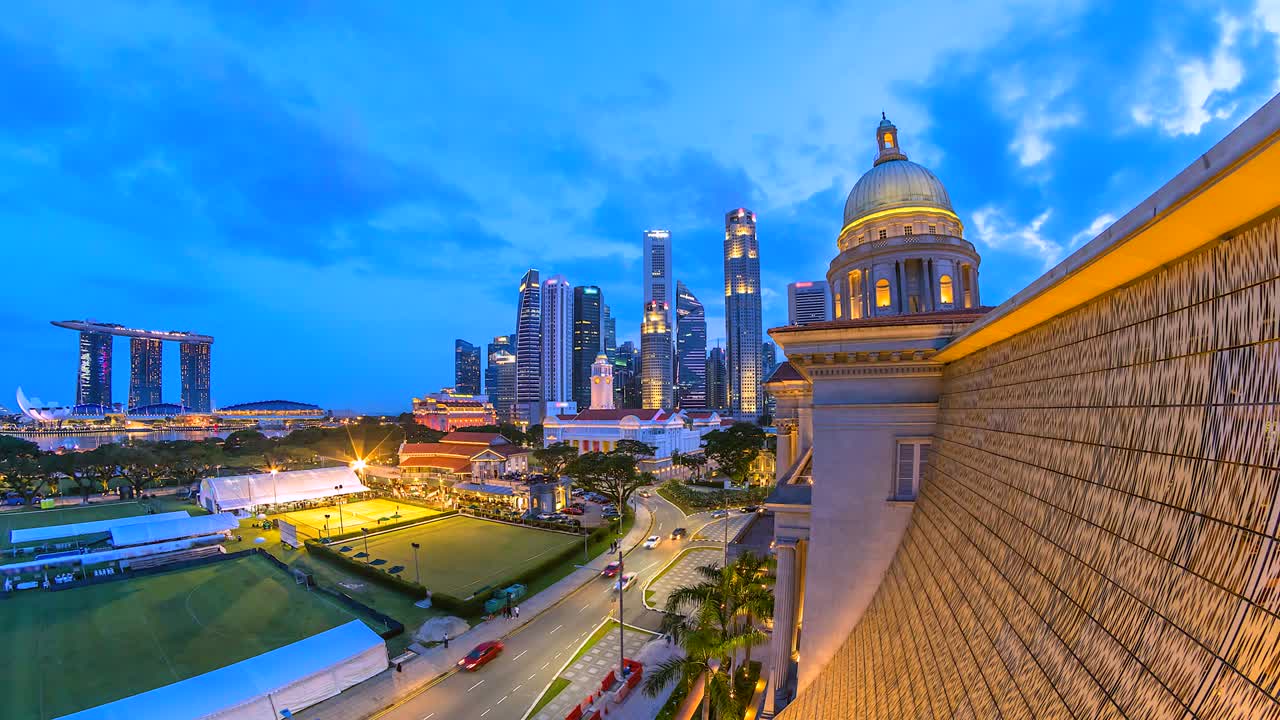 4K Time lapse Singapore Cityscape