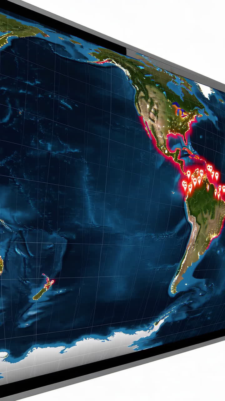 World Map with Locations Marked