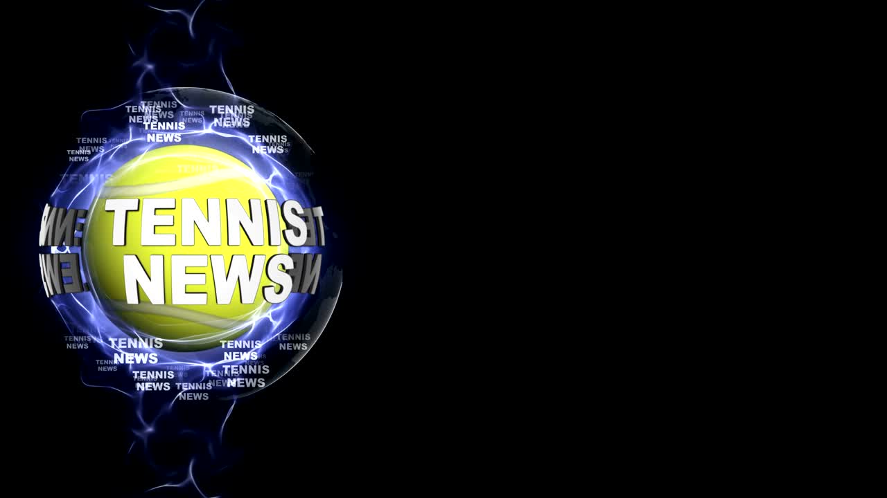 noticias de tenis animación de texto y pelota, bucle