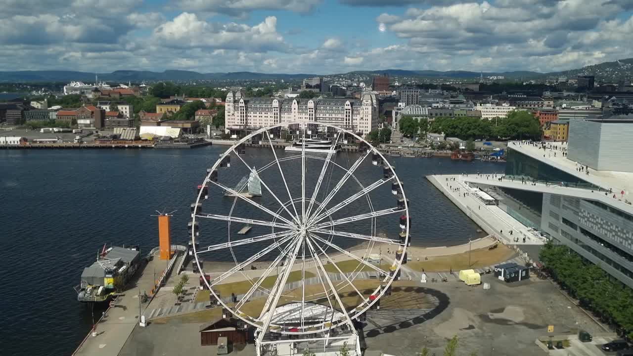 The city of Oslo – the Opera House photographed from the heights of the Munch Museum.
