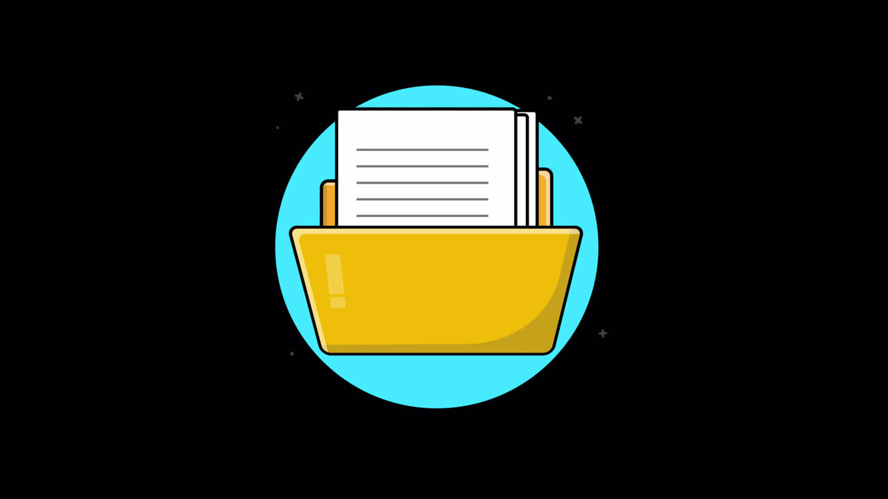 Animated Folder with Documents Icon | Premium Stock Video Footage