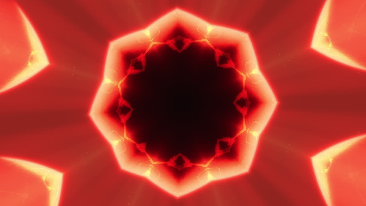 Abstract rossette-like kaleidoscope animated pattern