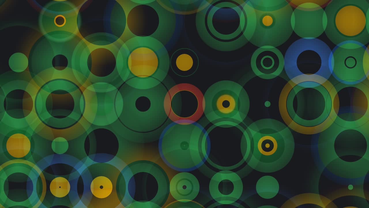 animación abstracta de muchos círculos pequeños que aparecen en el marco