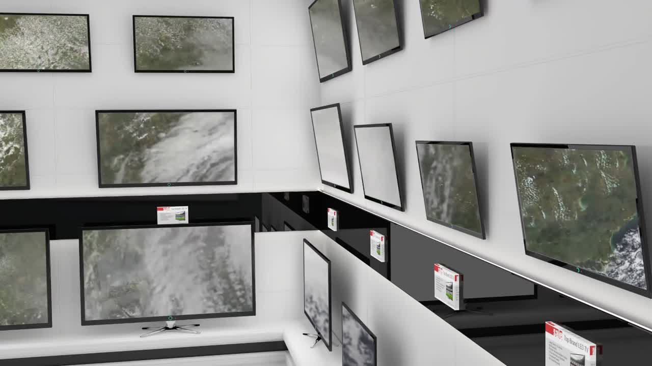 텔레비전 스크린에 움직이는 구름