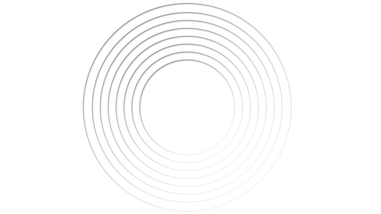 patrón promocional de logotipo abstracto de círculos con el efecto de desplazamiento animación de anillos limpios blancos
