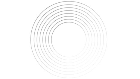 patrón promocional de logotipo abstracto de círculos con el efecto de desplazamiento animación de anillos limpios blancos