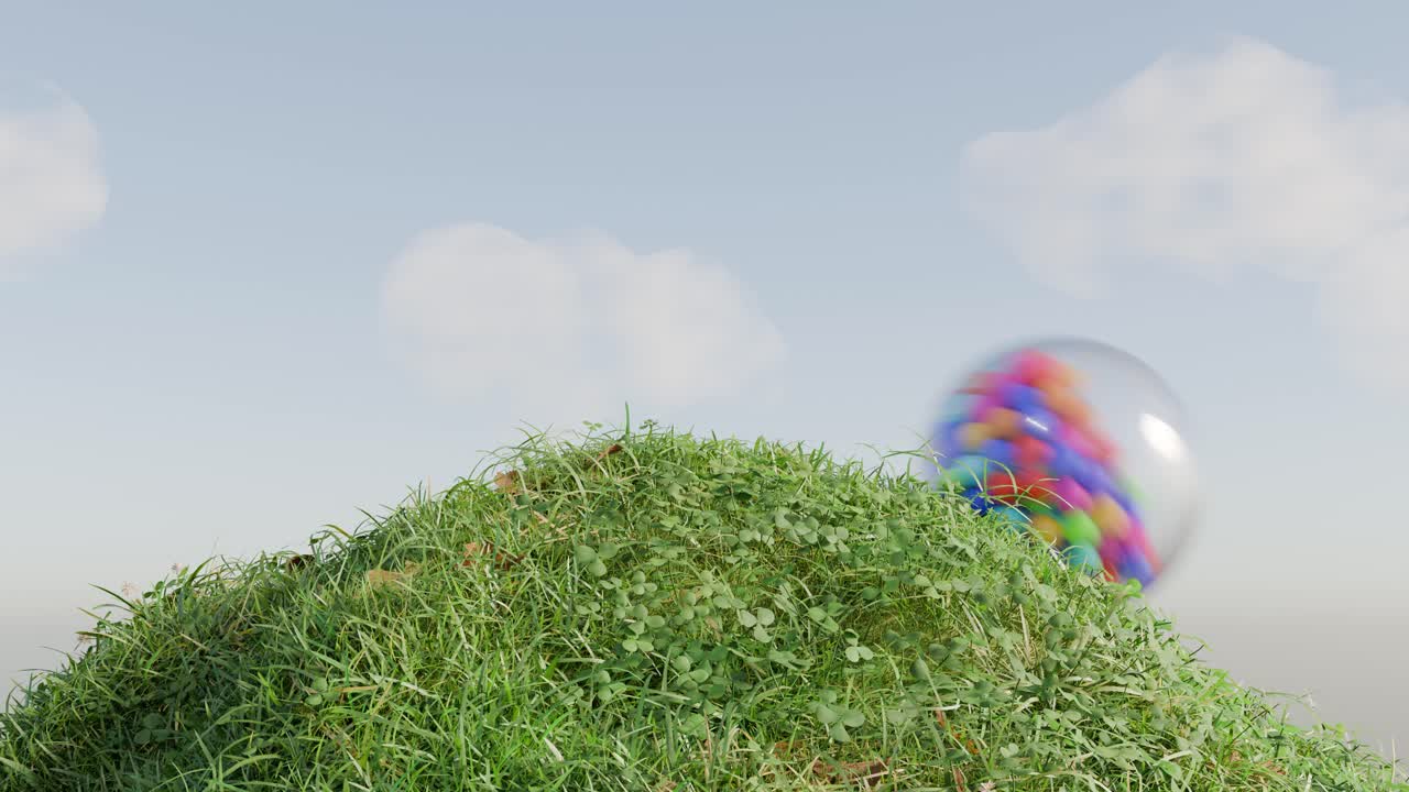 colina verde bajo un cielo nublado