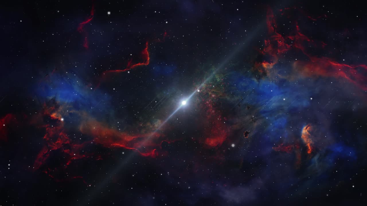 a star field against the backdrop of a Hubble like nebula , universe 4k
