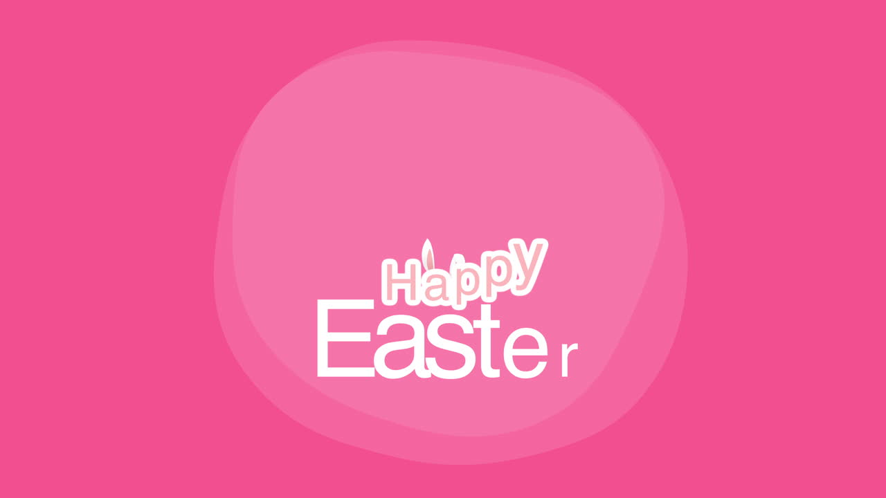 Testo di Buona Pasqua e coniglio su sfondo rosa