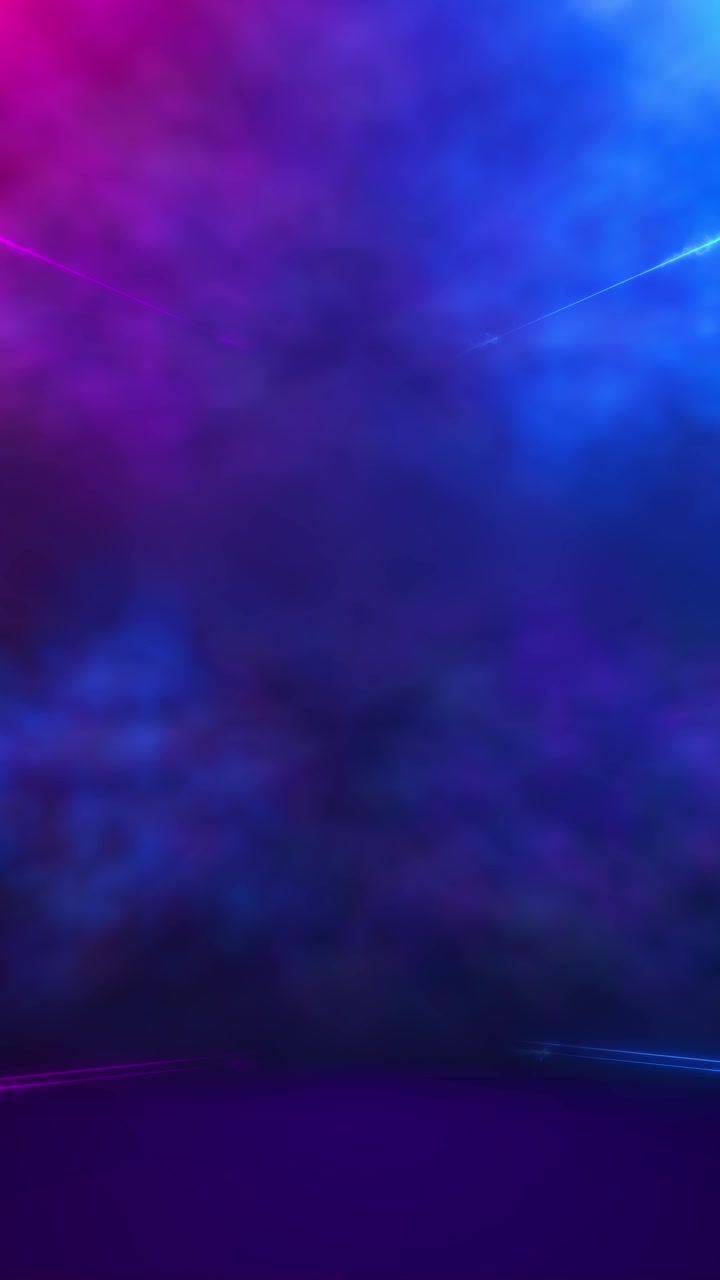 Sfondo con bordo elettrico magenta e ciano, sfocatura fumosa, scie luminose negli angoli, contrasto cromatico drammatico