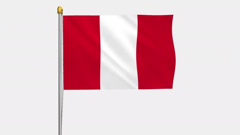 vídeo en bucle de la bandera peru.mov revoloteando en el viento, vídeo en cámara lenta de 4k, con canal alfa