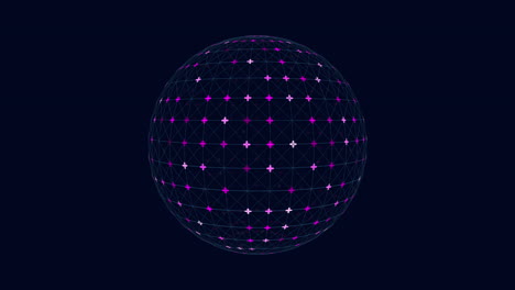 hipnotizante esfera 3d de puntos azules brillantes