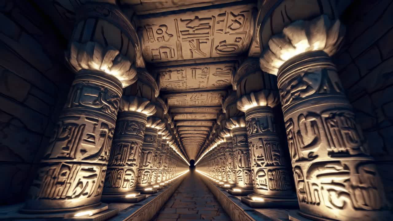 古代エジプト寺院の複雑な内部