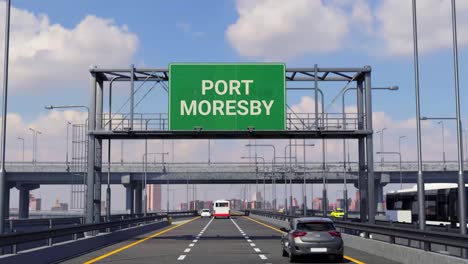 port moresby road sign