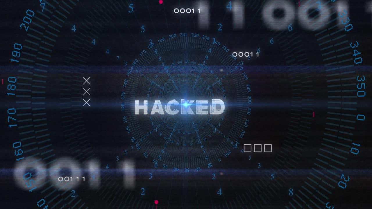 animatie van gehackte tekst- en gegevensverwerking op een printplaat