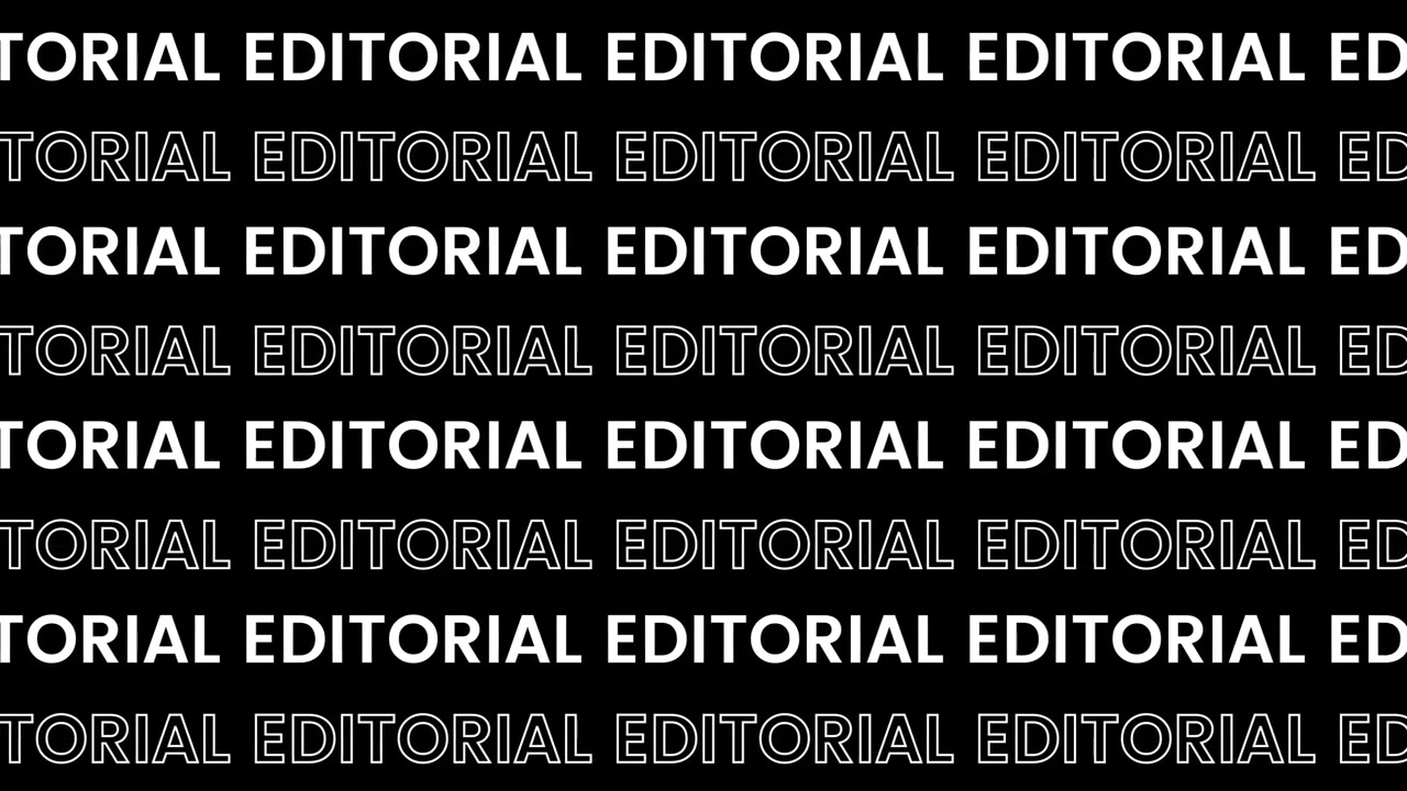Editorial text outline and filled text animation isolated on black background