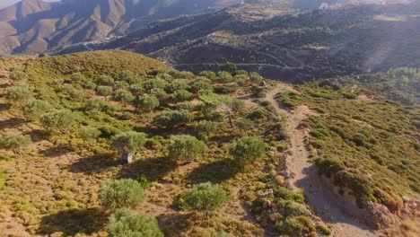 aéreo: pequeños pueblos en las montañas de karpathos, grecia