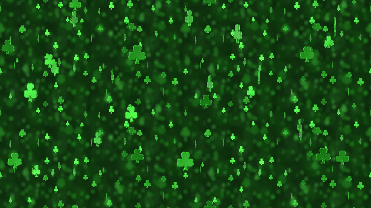 St Patricks CLOVER Loop Tile Falling Background