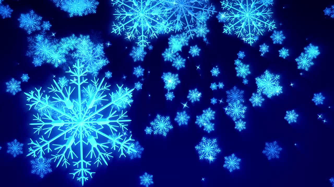 Blue Crystal of Snow in Winter [LOOP]