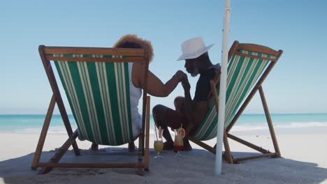 senior couple enjoying free time at the beach