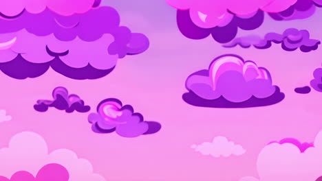 pink and purple clouds floating, dreamy sky animation