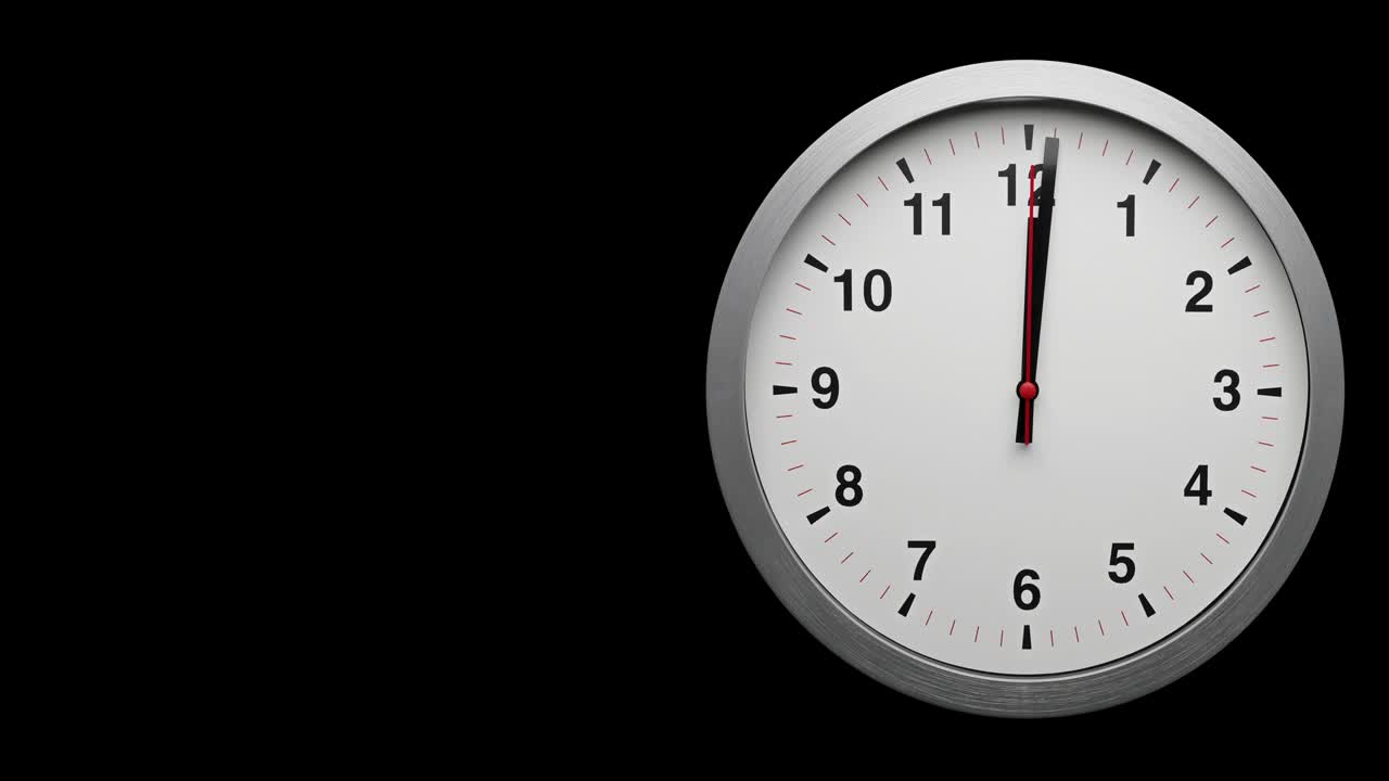 fotografía fija de reloj gris de lapso de tiempo con flechas negras muestra el movimiento de la velocidad del tiempo de 11.40 a disminuir a 12.00 con fondo negro, cómo el tiempo vuela concepto.