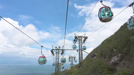 cable car rides are seen at the amusement and animal theme park ocean park in hong kong