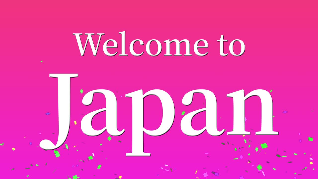 일본에 오신 것을 환영합니다 문자 애니메이션 모션 그래픽