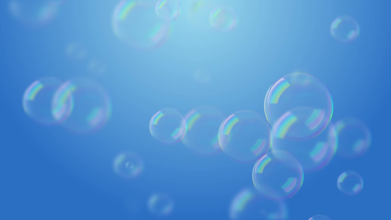 Soap Bubbles. Blue Background