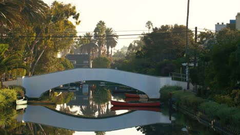 small boat and bridge in la