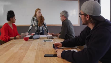 group of colleagues working in a creative office