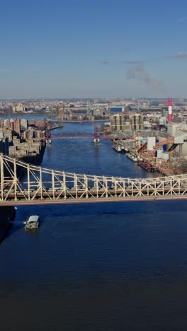 skyline skyscrapers from river and the queensboro bridge
