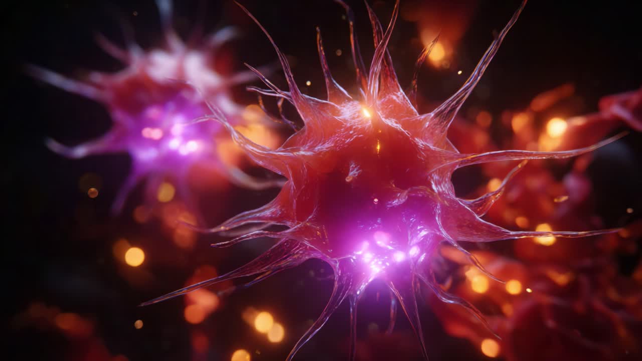 Intricate Visualization of Neurons with Vibrant Colors and Detailed Structures Showcasing the Complexity of Neural Networks in an Artistic Representation