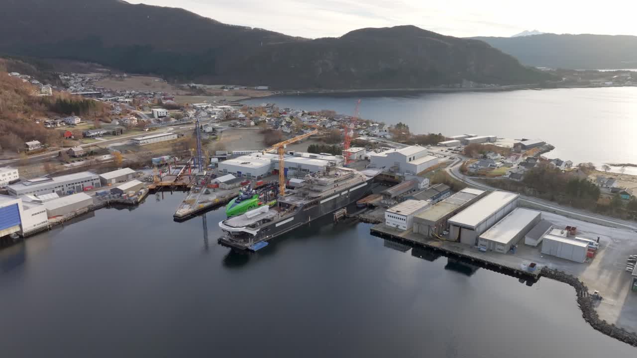 Kjell Inge R&oslash;kke's research ship "REV Ocean", under construction at VARD shipyards in S&oslash;vik, Norway