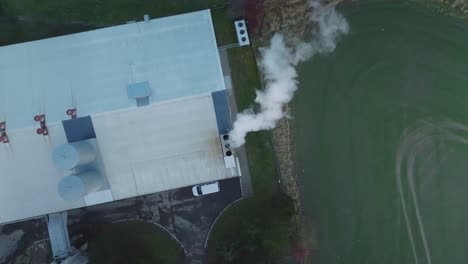 top view shot of heating plant, svitavy city, czech republic, europe