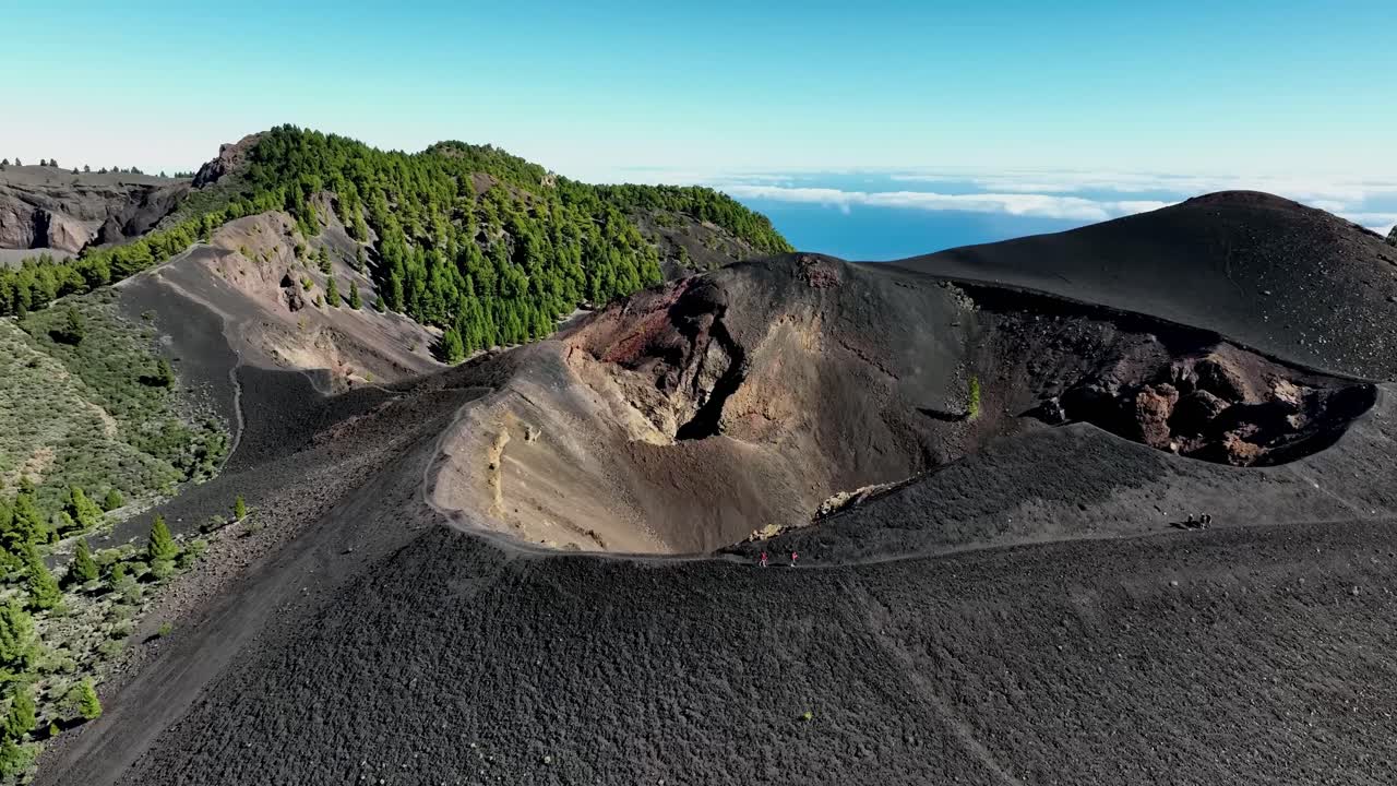 Aerial View of a Volcano Crater in the Canary Islands