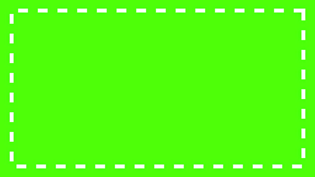 Animated White Dashed Line Border on Green Screen