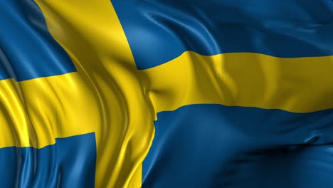 beautiful 3d animation of sweden flag in loop mode