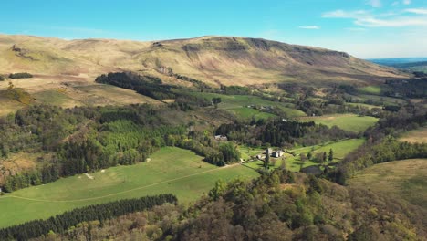 aerial view of a castle in the scottish highlands