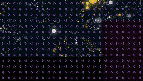 animation of multiple triangles over spots of lights