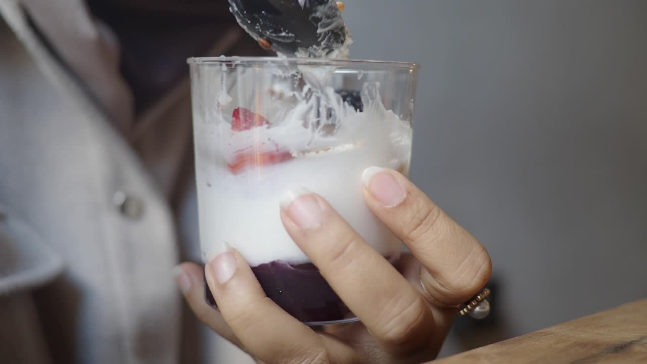 Parfait dessert in glass