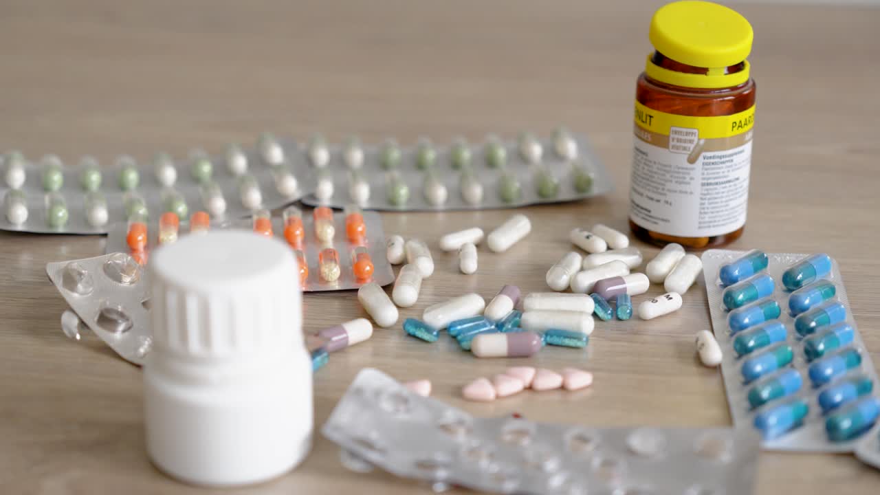 Assortment of French medications used for treating and curing patients