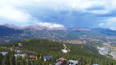 drone view of breckenridge in the fall