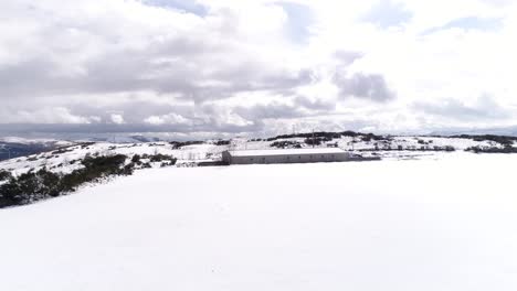 winter snow mountain aerial view